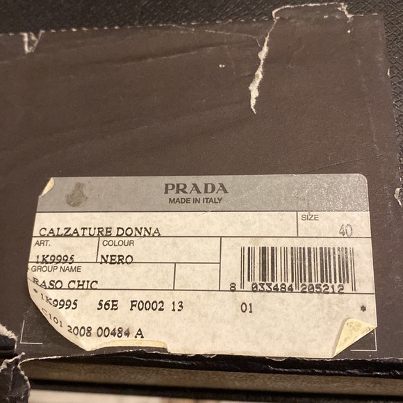 NWT Prada satin Mary Jane peep toe flats with dust bags and box. Size 40. - Picture 6 of 6